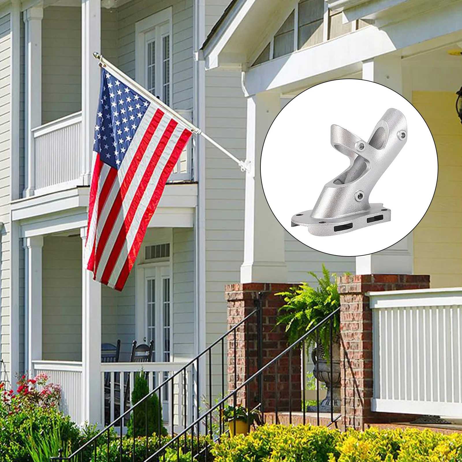 Heavy Duty Aluminum Adjustable Wall Mount Flagpole Holder Heavy