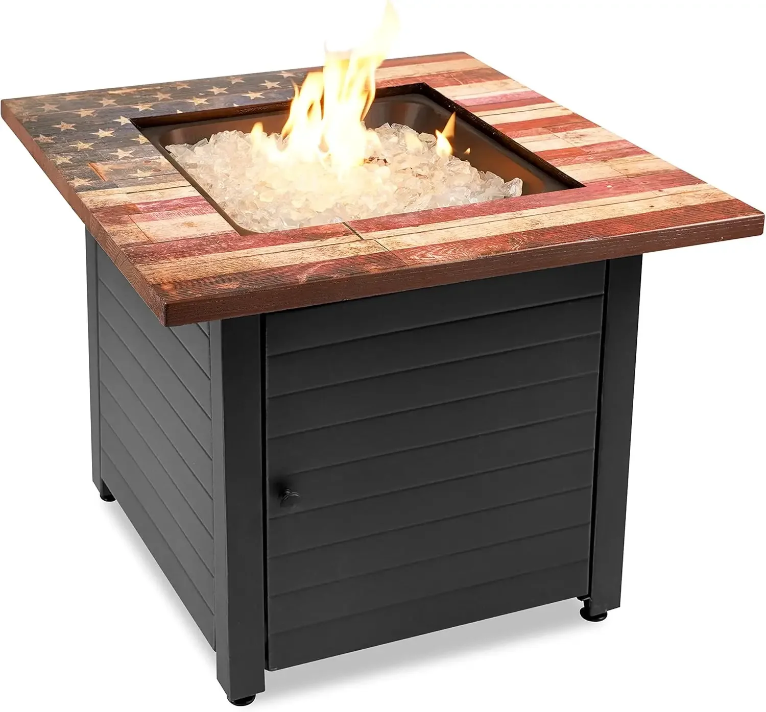 Outdoor Propane Fire Pit Square 30" Endless Summer The Liberty White Fire Glass Protective Cover Patented