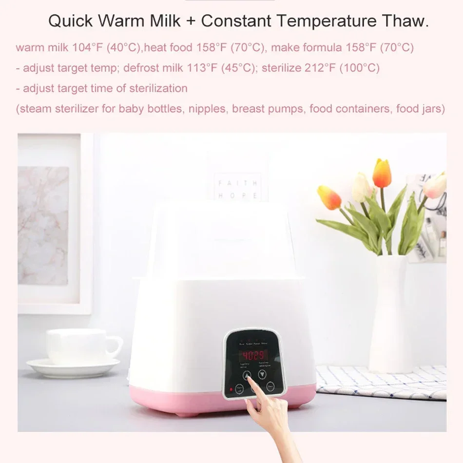 Baby Feeding Bottle Warmer & Sterilizers Timer Accurate Temperature Control Food Milk Warmers Defrost Baby Accessories