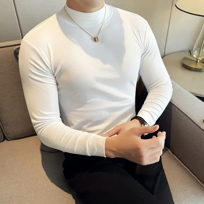 Autumn Warm Semi-Turtleneck T-shirt