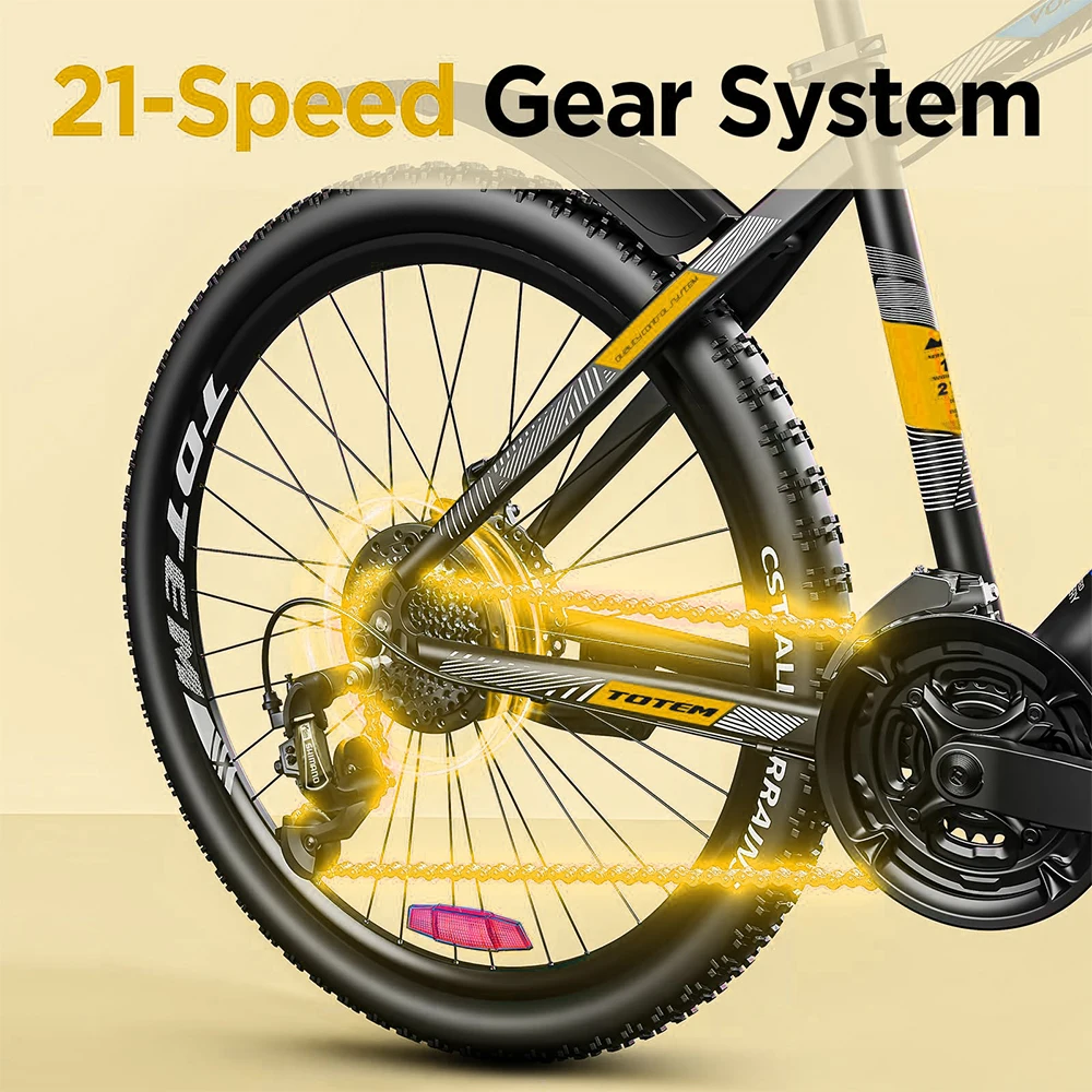 Totem Volcano 2.0 Electric Mountain Bike for Adults-500W Motor (Peak 1000W), 48V 11.6Ah Battery, 27.5" Tires, High-Power EBike electric bike,electric bicycle