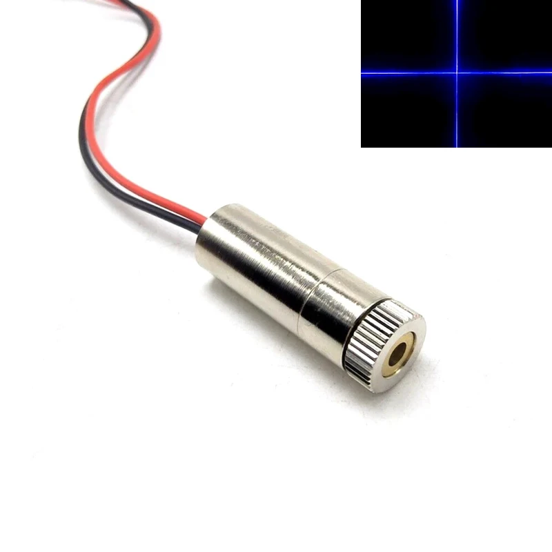 450nm 5mW Blue Laser Diode Module Cross Positioning Locator 3V-5V Driver 12x35mm 650nm 5mw nonfocusable head red line cross laser diode module for positioning locating 09x18mm
