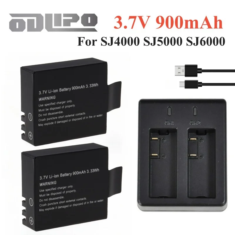 Аккумулятор и зарядное устройство SJCAM SJ5000 WIFI SJ7000 SJ8000 SJ4000WIFI SJ6000 EKEN H9R M10 4K H3 H8 H9 PG900, 900 мАч Аккумулятор и зарядное устройство SJCAM SJ5000 WIFI SJ7000 SJ8000 SJ4000WIFI SJ6000 EKEN H9R M10 4K H3 H8 H9 PG900, 900 мАч