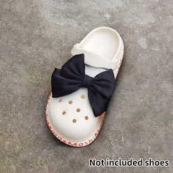Elegant Silk Bow Shoe Decoration Clip - Stylish Decorative Charm Buckle (Black)