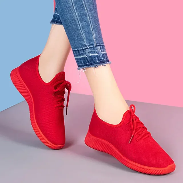 Tenis Feminino 2024 Gym Sports Red Shoes for Women Air Mesh Casual Shoes Zapatillas Mujer Women Breathable Sneakers Basket Femme 2