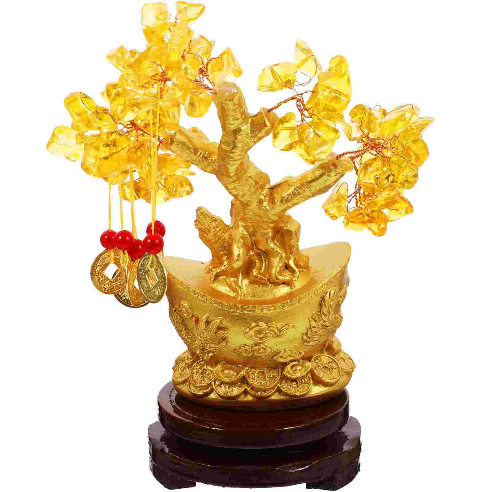 

Citrine Macrocarpa Ornament Desktop Bonsai Decoration Chinese Tabletop Home Adornment