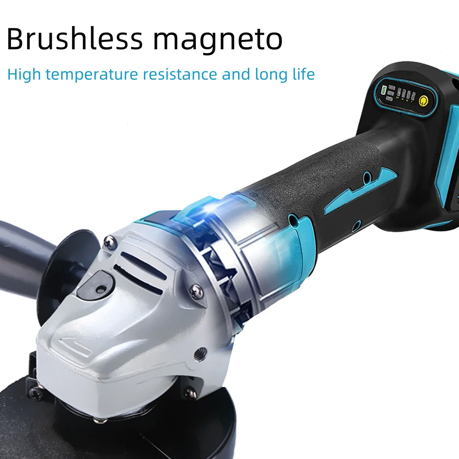 Brushless 125MM Lithium Electric Angle Grinder Bare Head High Power Rechargeable Wireless Grinder