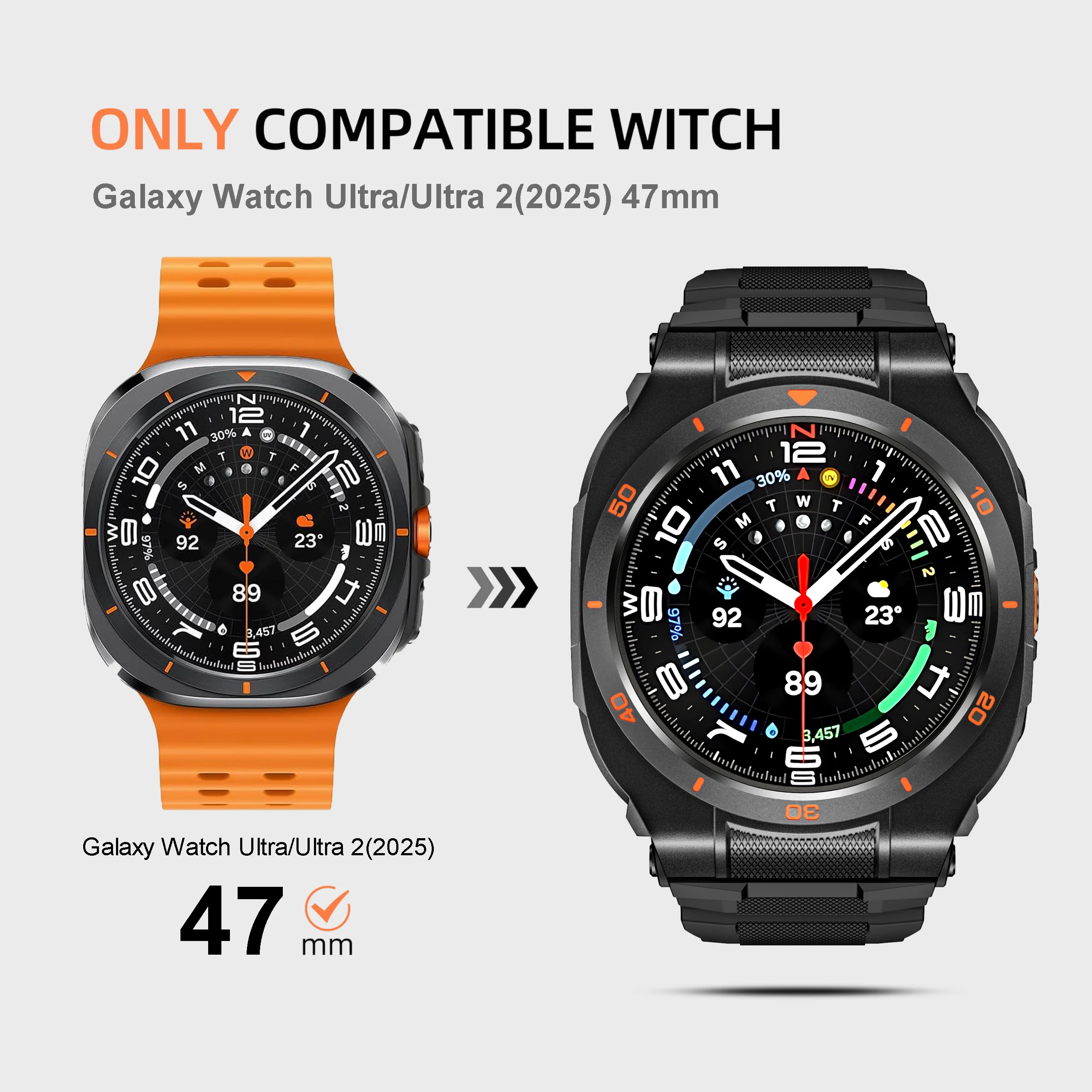 Enhanced Metal Case and Silicone Sport Strap Combo