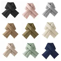 Gift Padded Down Neck Scarf Keep Warm Korean Style Cross Scarf Solid Color Neck Protection Thermal Shawl Autumn/Winter