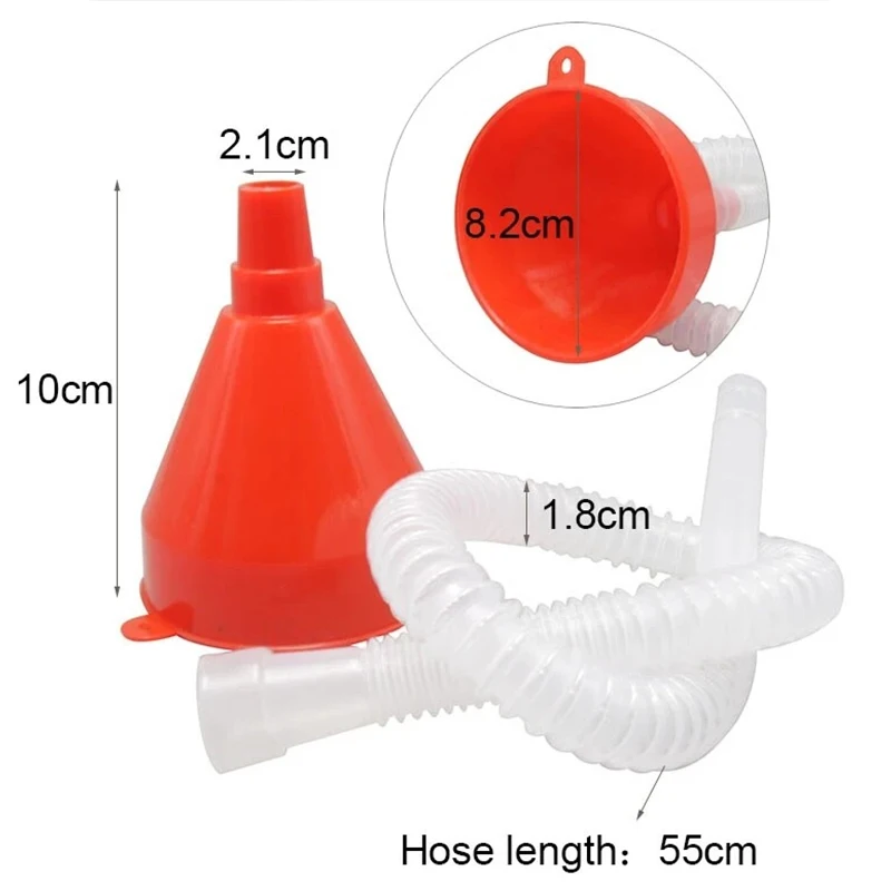 1Pc Universal Telescopic Detachable Refueling Funnel Red Car Motorcycle Engine Oil Filling Equipment Tools Auto Moto Accessories