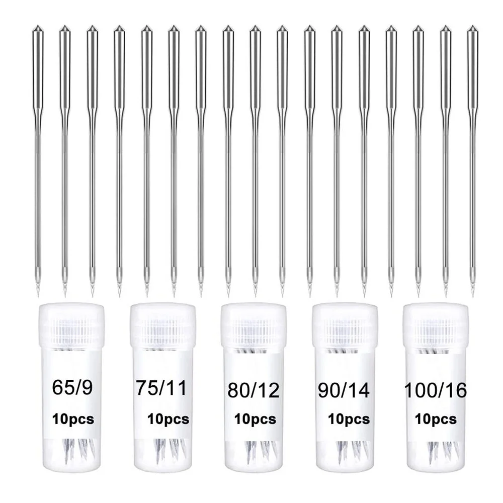 10Pcs/Set Sewing Machine Needles Universal 4 Sizes Jeans Regular Point