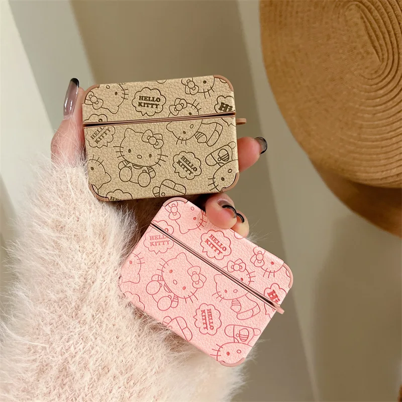 Hello Kitty Leather Airpods 3 Custodia Apple Airpods 2 Cover Air Pods Pro Case Iphone Auricolari Accessori Air Pod Case Regali
