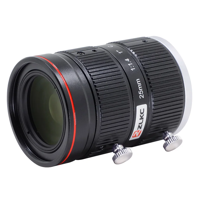 ZLKC F1.4 대구경 렌즈 FA 카메라 25mm 고정 초점거리 1.1인치 고해상도 렌즈 12MP C-마운트 수동 조리개 머신 비전 카메라