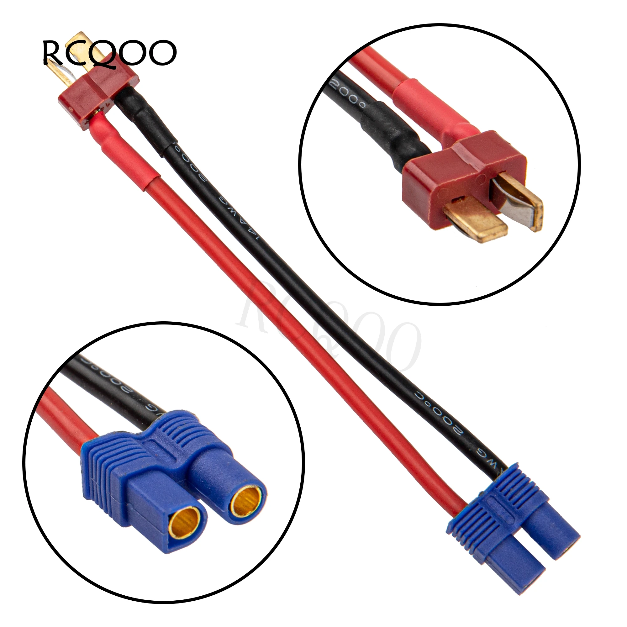 ZYCST Deans T Plug Connector Set - 3 Pairs Female/Male 12AWG Cables For RC Battery & Charger (10cm)