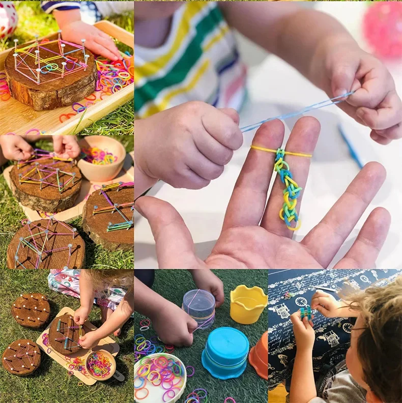 600 stücke Neue Fluoreszenz Glow Armbänder Machen Liefert DIY Gummi Webstuhl Bands Handgelenk Halsketten für Mädchen Party Liefert Junge Spielzeug – Detail 6