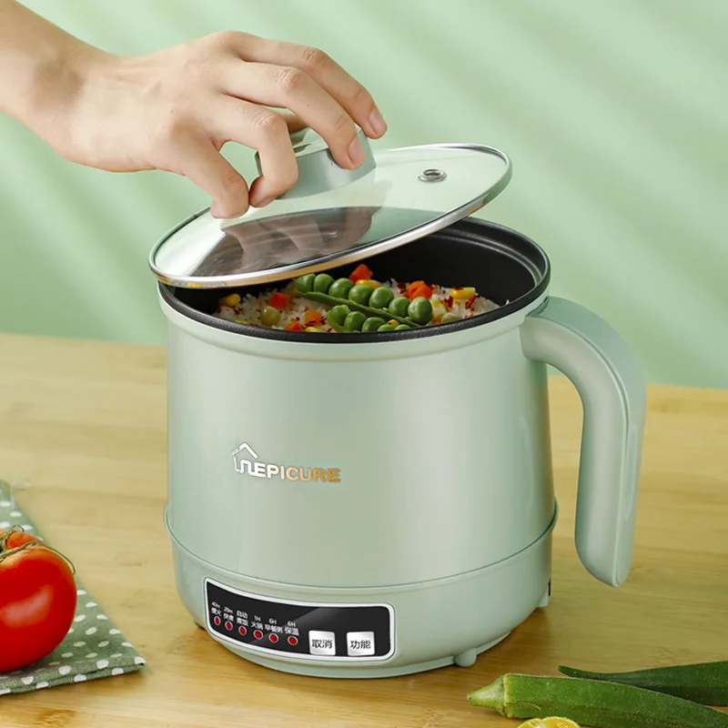 Multifunction Electric Cooking Machine 1.7L Single Double Layer Hot Pot Mini Intelligent Electric Rice Cooker Non stick Pan Pots