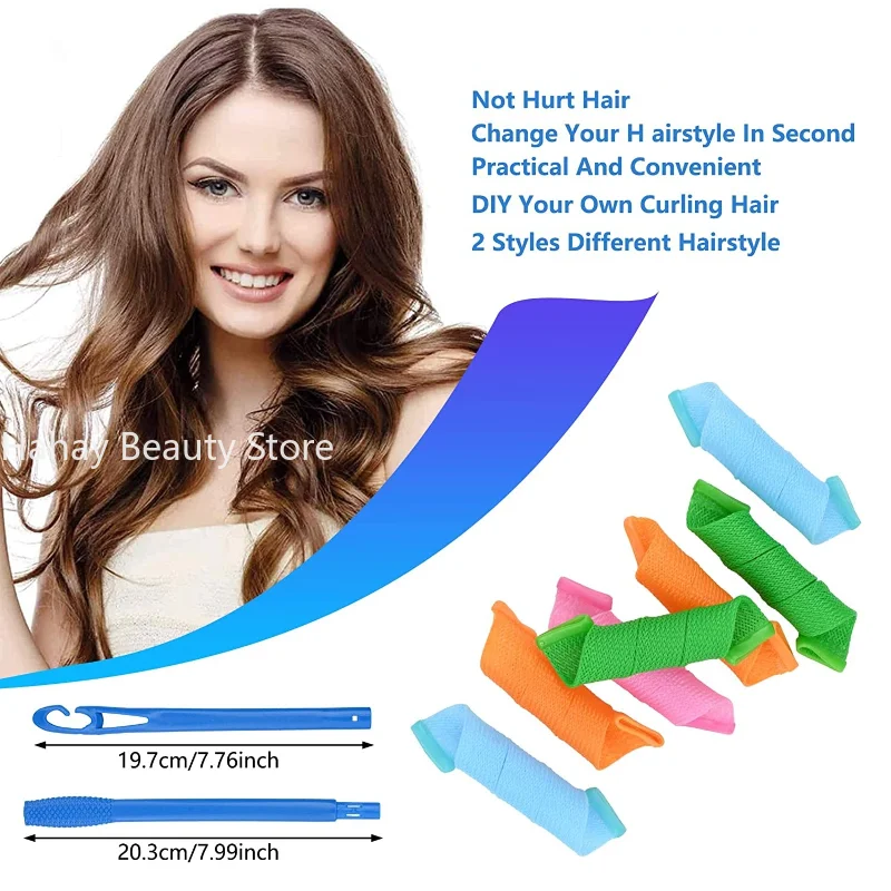 Heatless Hair Curlers Magic Wave Formers Spiral Hair Rollers Wavy 12pcs Women Hairstyle Roller Styling Tools