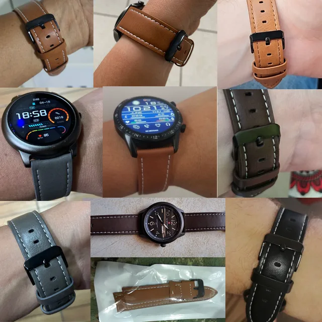 20mm watch Strap for Amazfit GTS 3 2 2e mini Gtr 42mm Wearable Leather  Wrist Watch Band Bracelet correa amazfit bip S U Pro Belt - AliExpress
