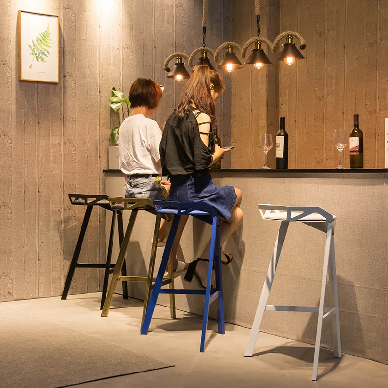 Modern Nordic Bar Stools Design Unique Relaxing Minimalist Comfortable Aesthetic Ergonomic Banqueta Furniture