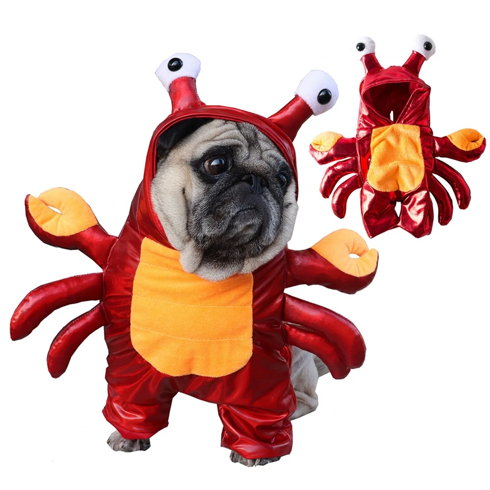 

Halloween Dog Clothes Cosplay Halloween Unique And Exclusive Two-Legged for Small Dog/cat Funny Red Crab Costume