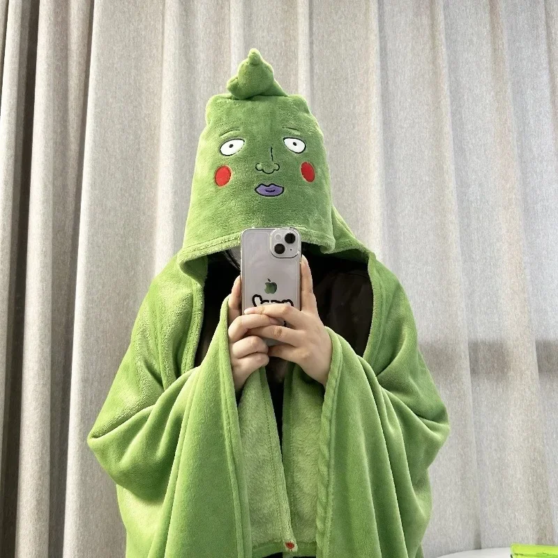 Dimple Blanket Plaid Mobu Saiko Hyaku Cute Women Pajamas Mob Psycho 100 Anime Cosplay Custom Adult Blanket Gown Comfy Homewear 3