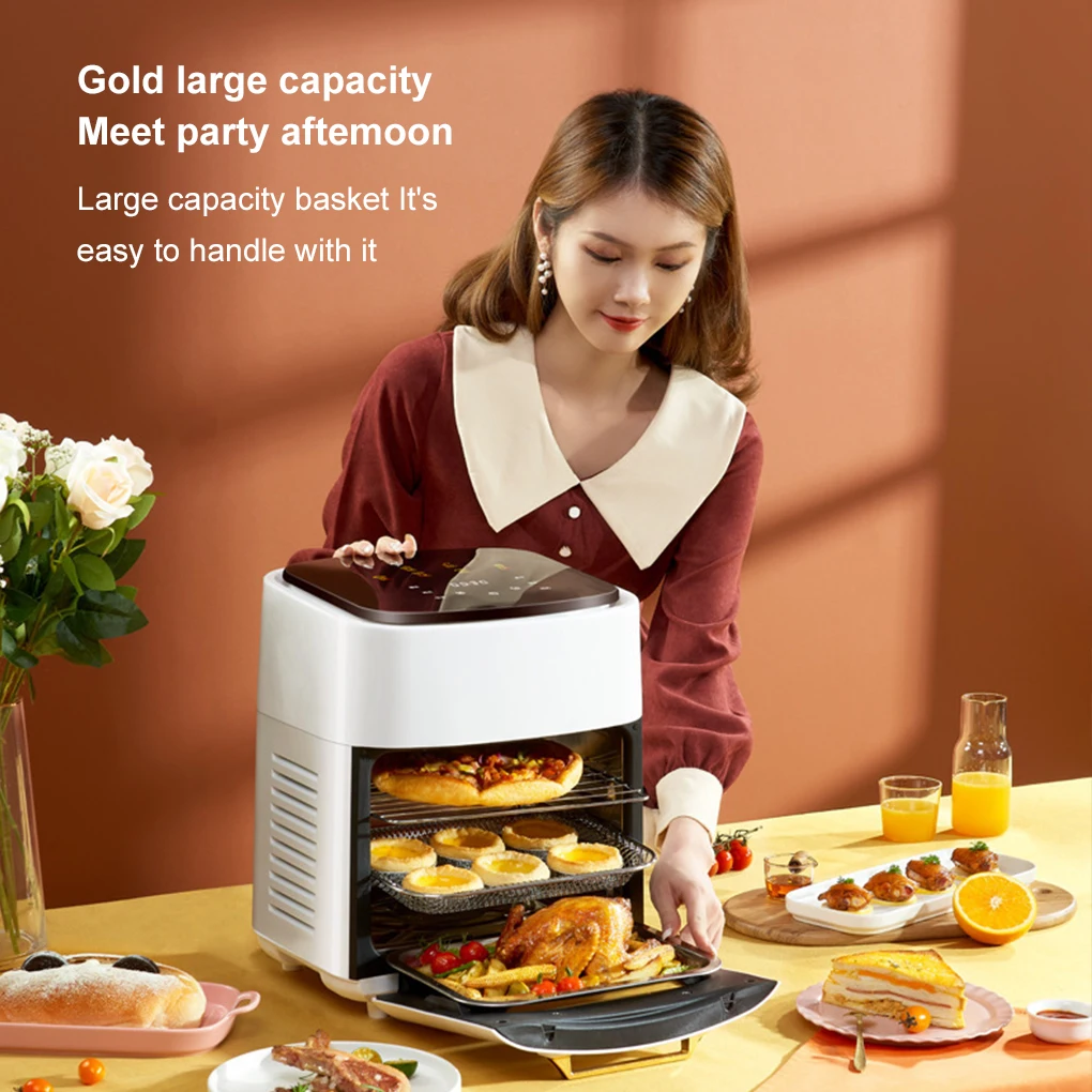 Smart Air Fryer Oven With 15 L Capacity Visual Window Touch Function Panel Versatile Cooking with Easy Clean-Up Anti Dry Burning 3