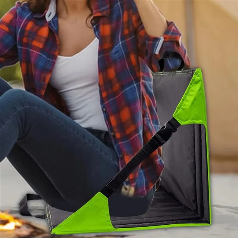 A06F-Camping Chair With Backrest Picnic Portable Festival Seat Outdoor Seat Padded With Adjustable Straps For Camping Park