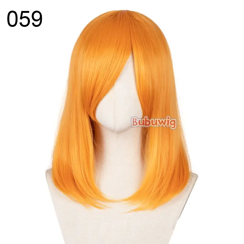Bubuwig Synthetic Hair Over 100 Colors Fashion Classic 40cm Long Straight Anime Cosplay Wigs Pure Color Black Wig Heat Resistant - Image 10