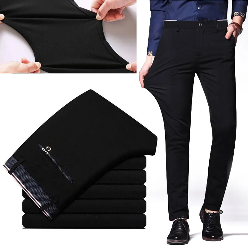 Men's Formal Pants Office Basic Black Stretchable Flexible Slimfit Casual Seluar Long Pant
