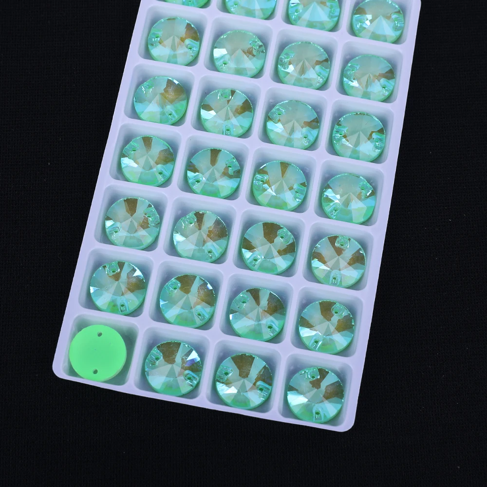 Vc Neon fluor zierende Rundheit nähen auf Strass Rundheit ab Nähen Diamant Glas Diamant Flatback DIY Zubehör Hochzeit – Detail 5