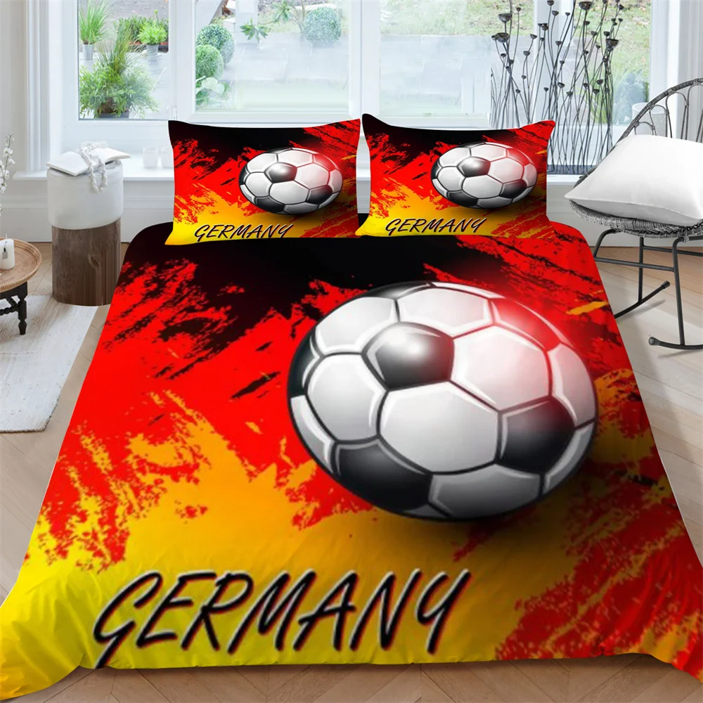 Soccer Field Duvet Cover Soccerball Grass Quilt Cover Bedding Set Soccer  Bedroom Decor 3D Bed Cover 