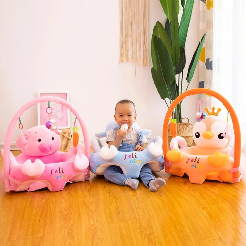 portable baby learning to sit chair sofa multi function cartoon kids dining seat only cover no filling for toddler childrenlb654 1pcs Cute Baby Seat Sofa Support Seat Baby Chair Learning To Sit Toddler Nest Puff Washable with Filler Cradle Sofa Chair