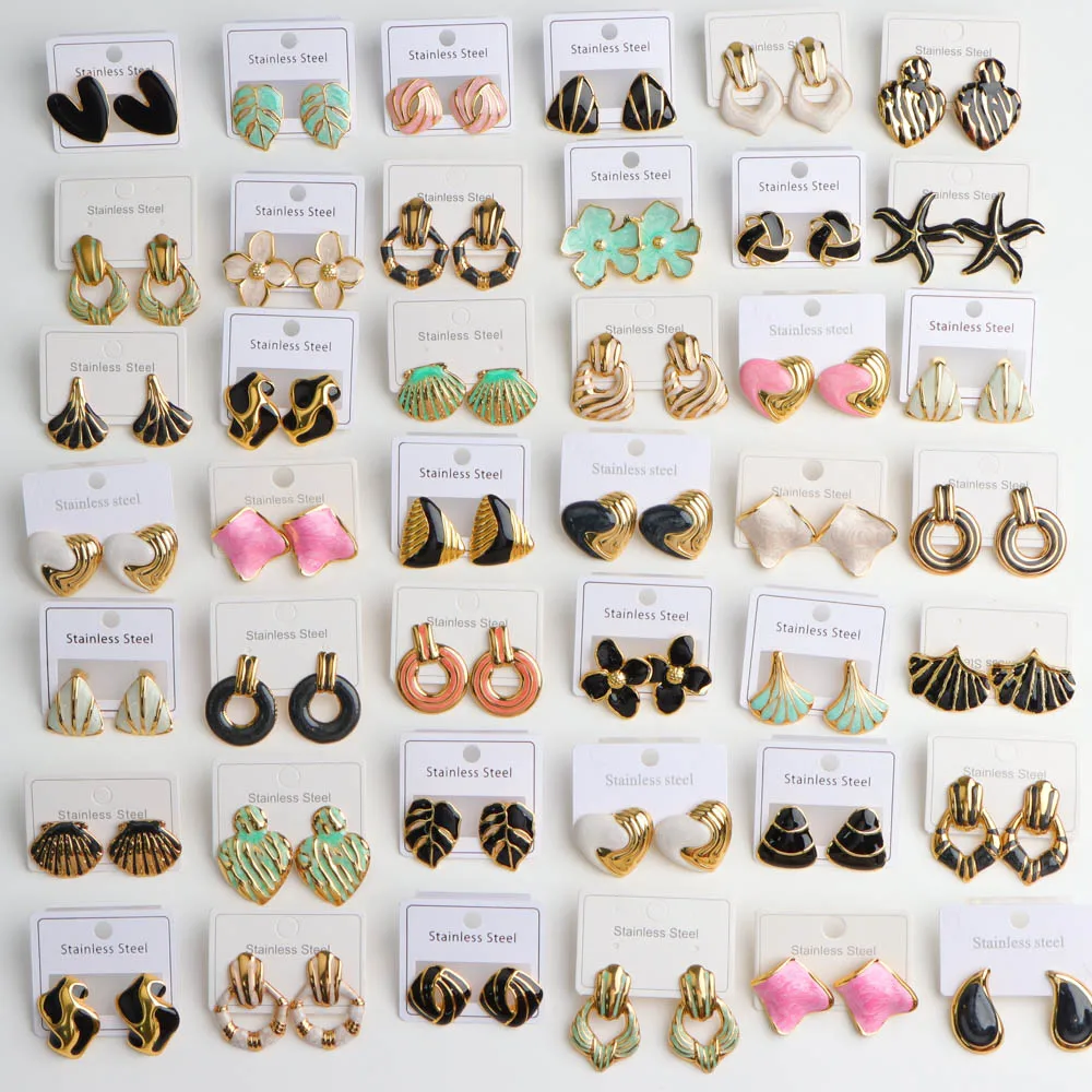 10/20Pairs Hip Hop Ohrringe Edelstahl Schmetterling Anhänger Ohrringe Männer Frauen Geometrische Hängende Ohrring Schmuck – Detail 5