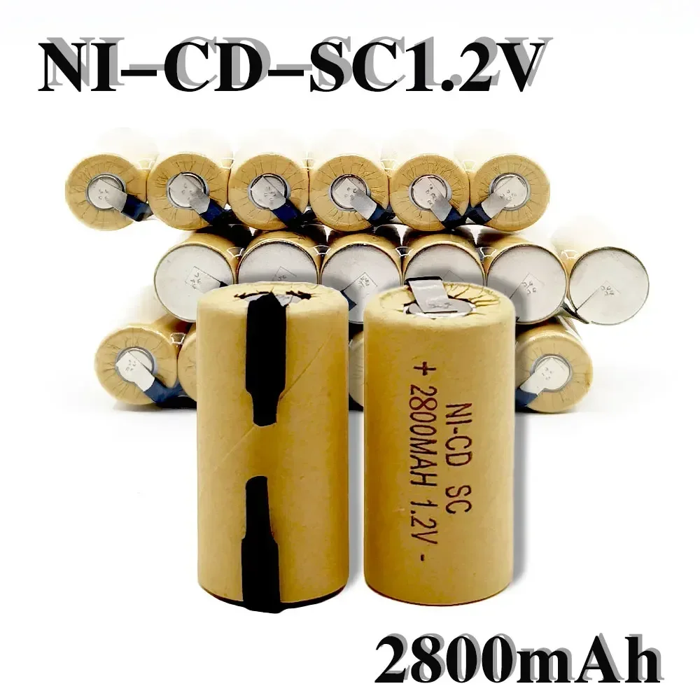 SC Batteries 2-20pcs Screwdriver Electric Drill 1.2V 2200mAh/2800mAh SubC Ni-Cd Rechargeable Battey power tool battery