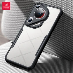 Xundd Airbag Shockproof Transparent Phone Case with Lens Protection for Pura70 (Black Stripe Clear)