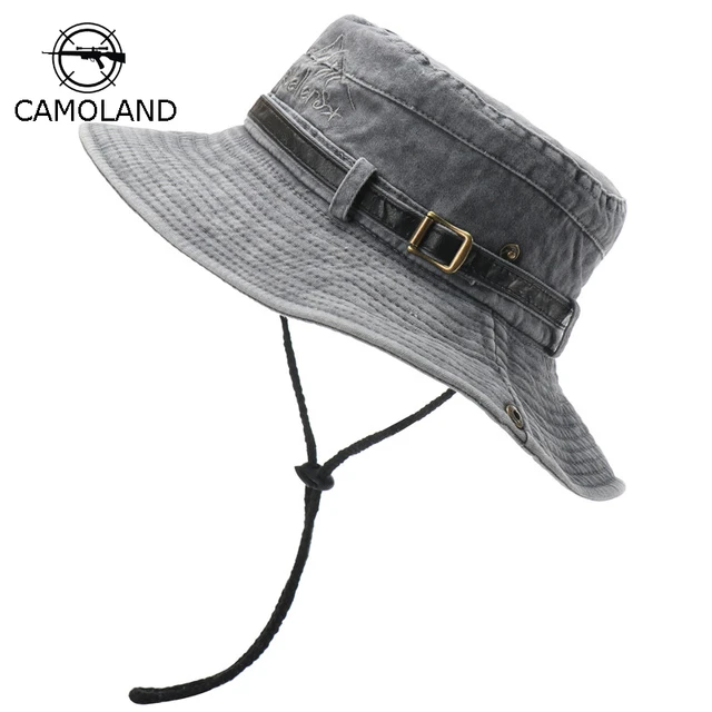 CAMOLAND Cotton Bucket Hat For Women Men Summer Anti UV Sun Hats Wide Brim  Fishing Hat