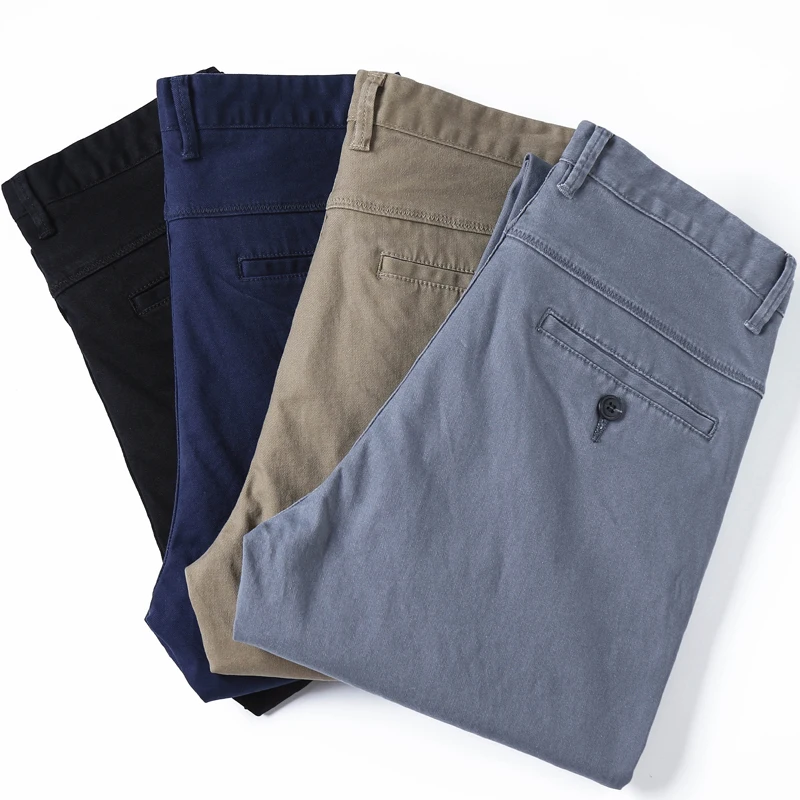 KSTUN 2023 Spring Summer New Casual Pants Men Cotton Slim Fit Chinos Fashion Trousers Male Brand Clothing Basic Mens Pants 6