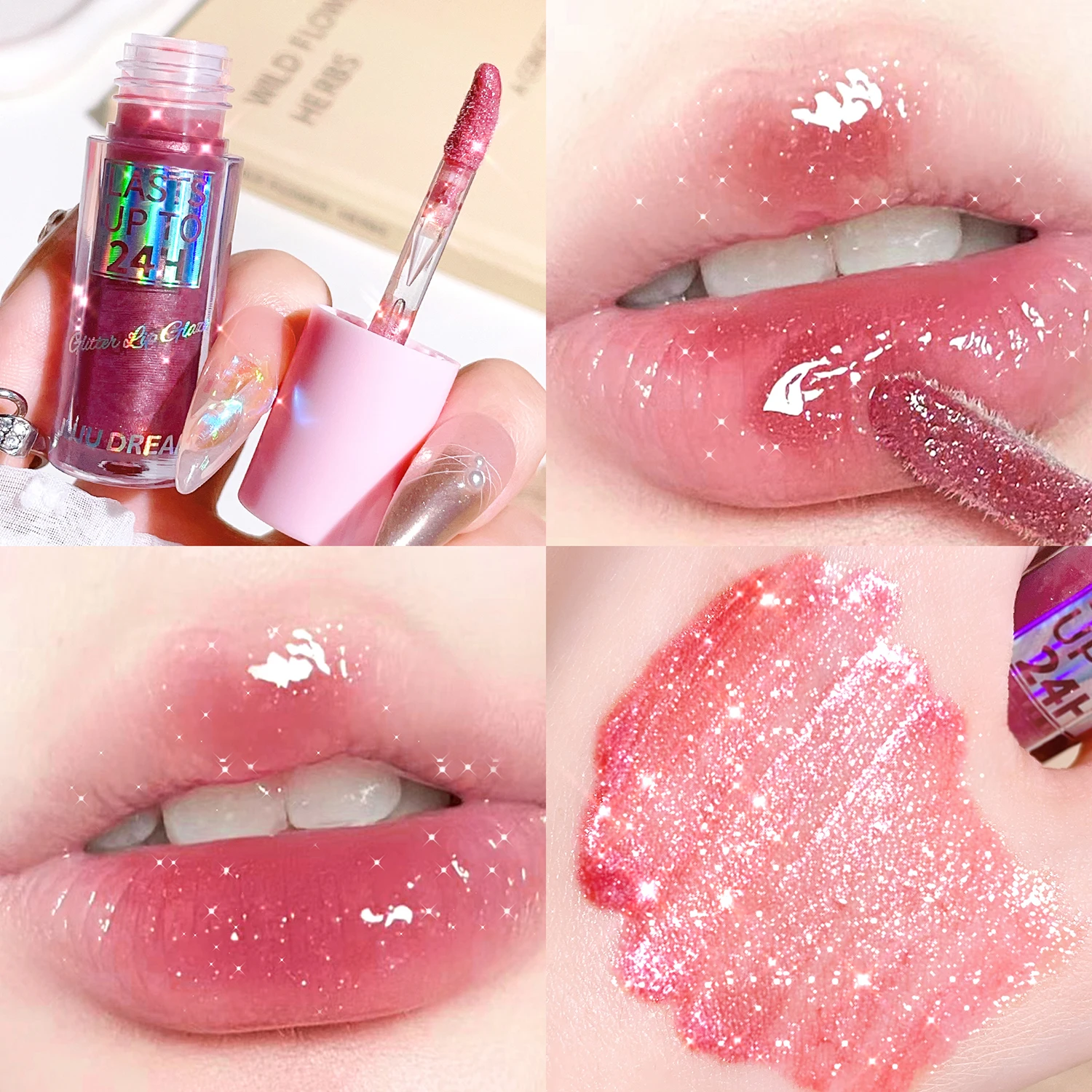 Long-lasting Glitter Lip Glaze Waterproof Liquid Lipstick Lip Tint_voghion.com