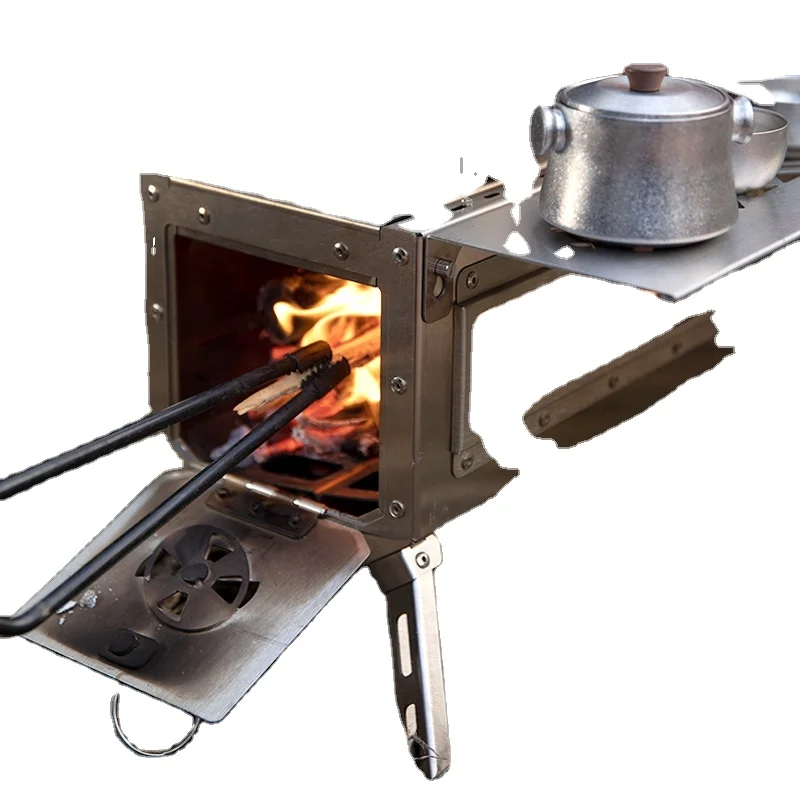 Free Sample CE Outdoor Accessories Portable Wood Stove Camping Wood Tent Stove Burning 304 Stainless Steel for