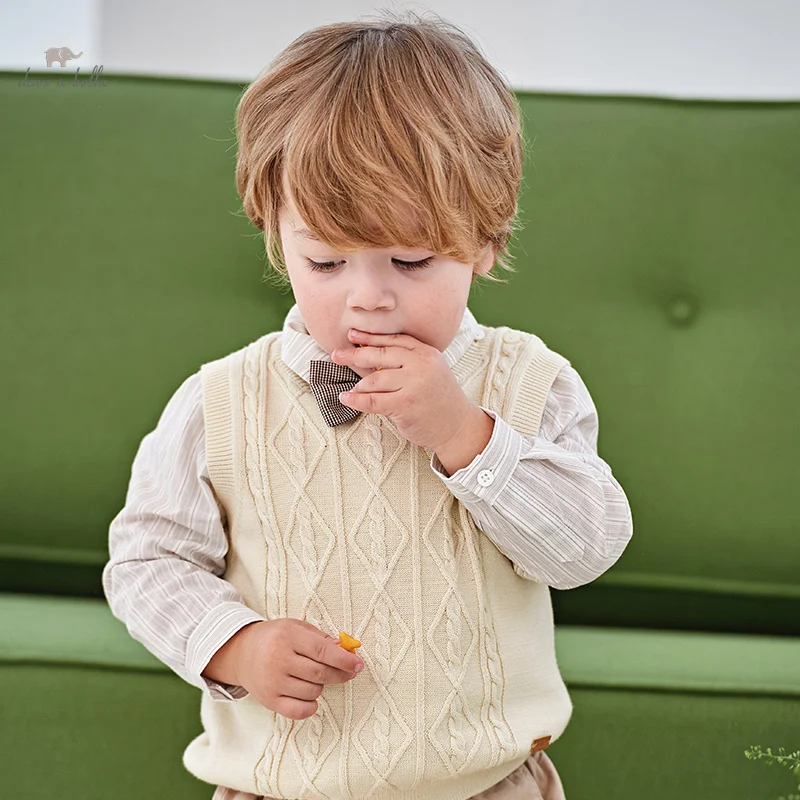 Dave Bella Children's Sweater Vest Clothes New Spring Boy's Comfortable Fashion Casual Gentleman Top Outdoor DB1248359