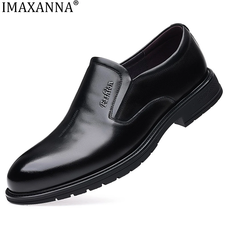 

IMAXANNA New Formal Leather Shoes With Cowhide On The First Layer Men's Single Leather Business Shoes Fashion Trend Casual Shoes