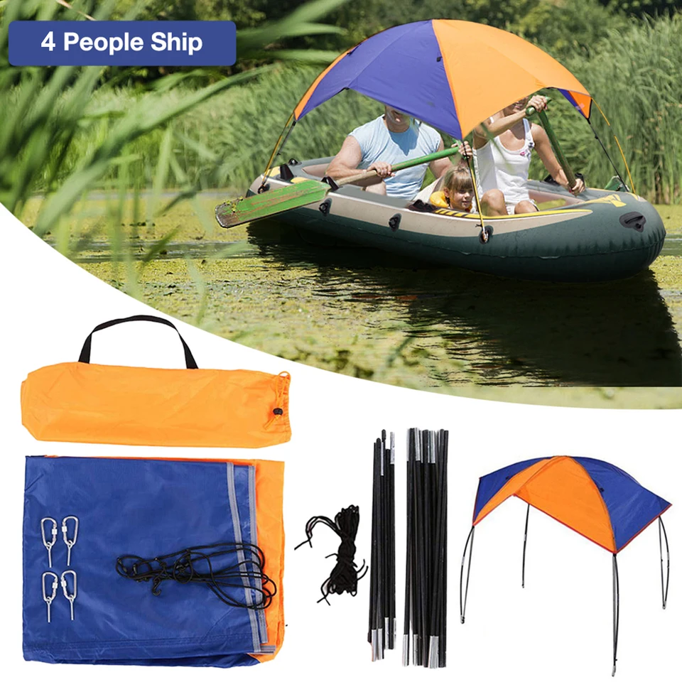Tenda Da Sole Per Kayak - Per 2-4 Persone, Pieghevole E Portatile - Foto 2