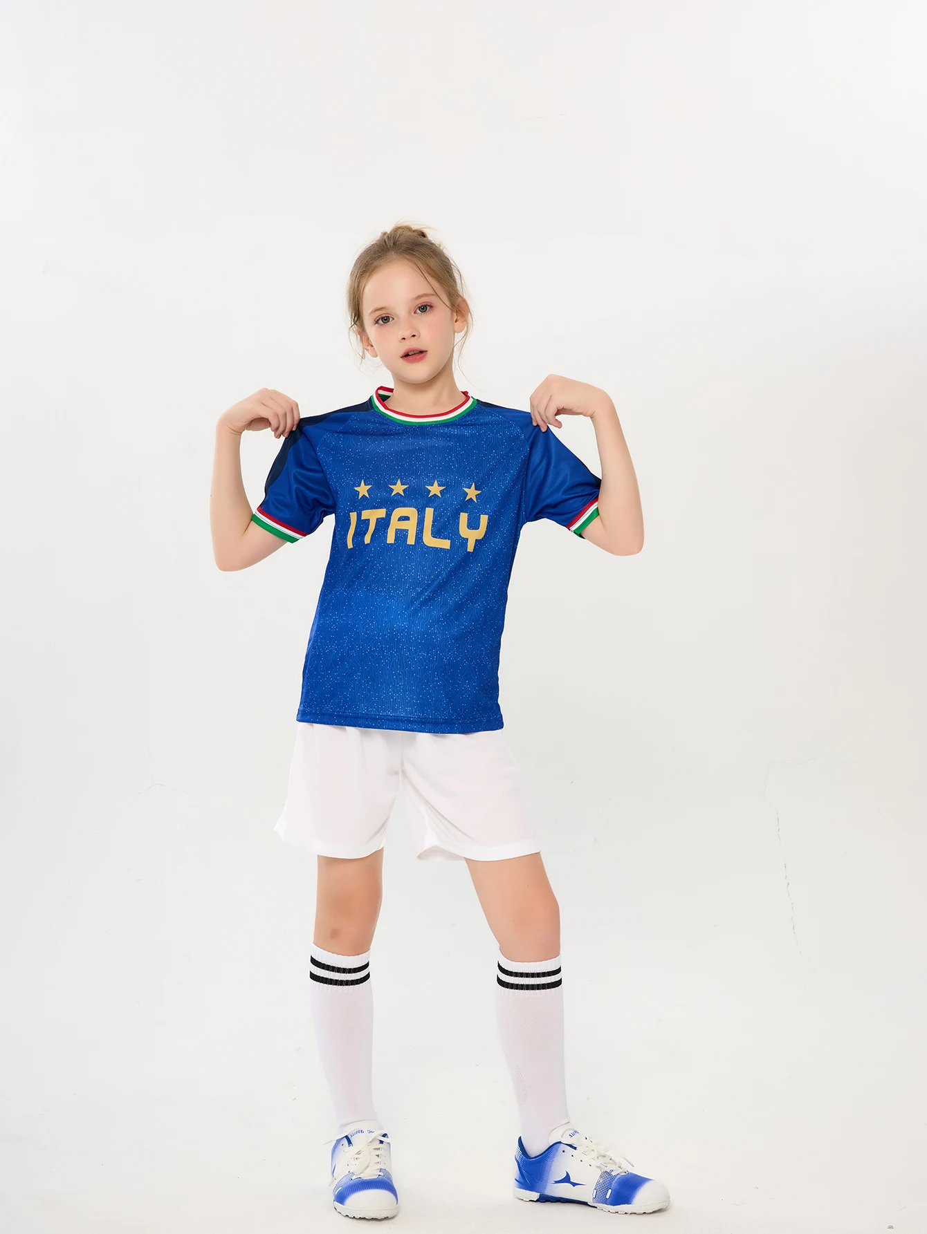 Suruida New Italy Kids Soccer Jerseys 24/25 Sports Uniforms Breathable Boys and Girls Football Wear