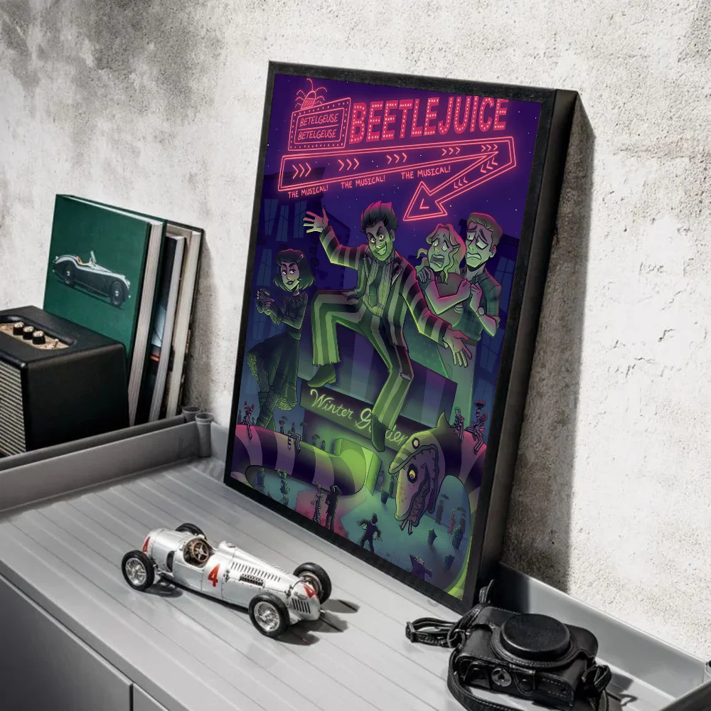 thumbnail image 1 of Póster de Beetlejuice de película clásica, impresión de papel para el hogar, sala de estar, dormitorio, entrada, Bar, restaurante, cafetería, pintura artística, 1 of 5