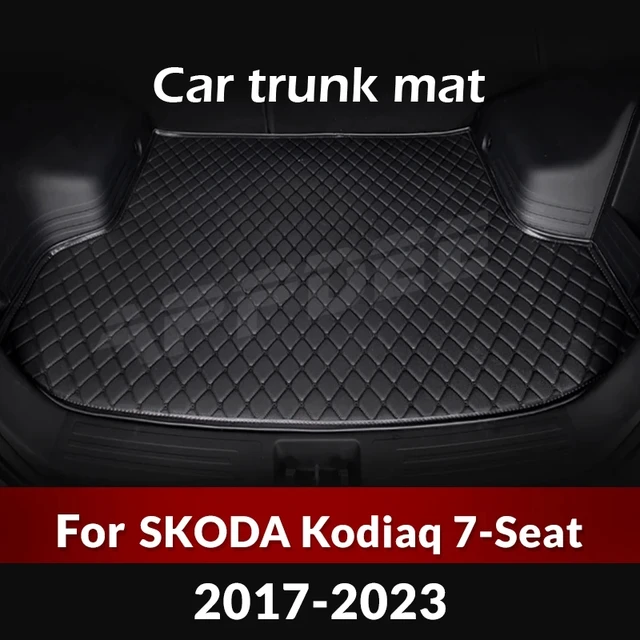 Auto Maßgeschneidert Leder Fußmatten für Skoda Kodiaq(7seats) 2017-2019  2020 2021 2022 2023, All Inclusive Stil Allwetter Wasserdichter  Rutschfester