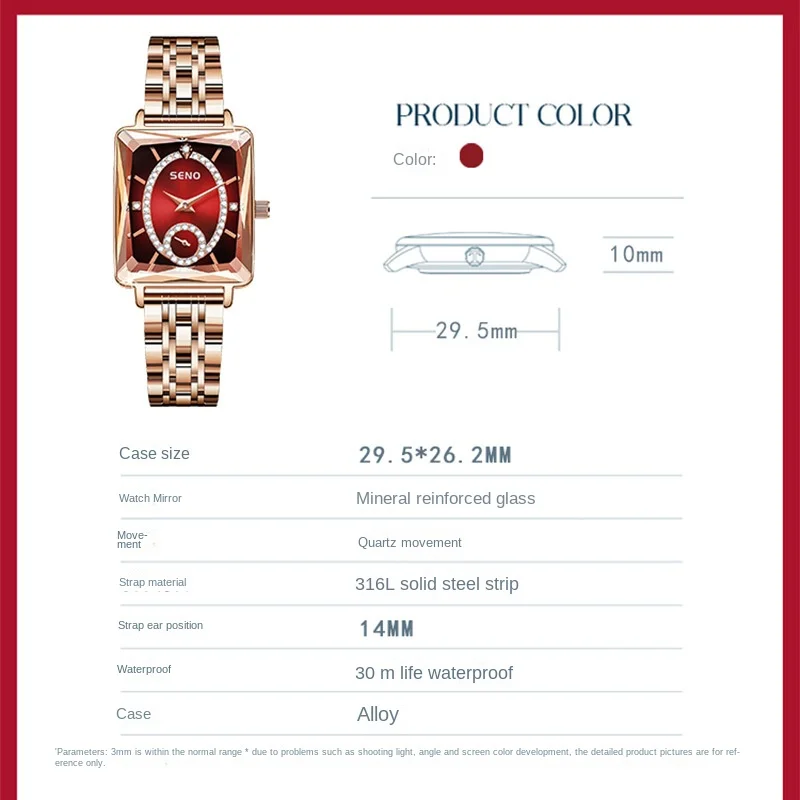 Fashion Watch Ladies Square Women Watches Top Brand Luxury Rose Golden Quartz Stainless Steel Waterproof Wrist Watch Reloj Mujer