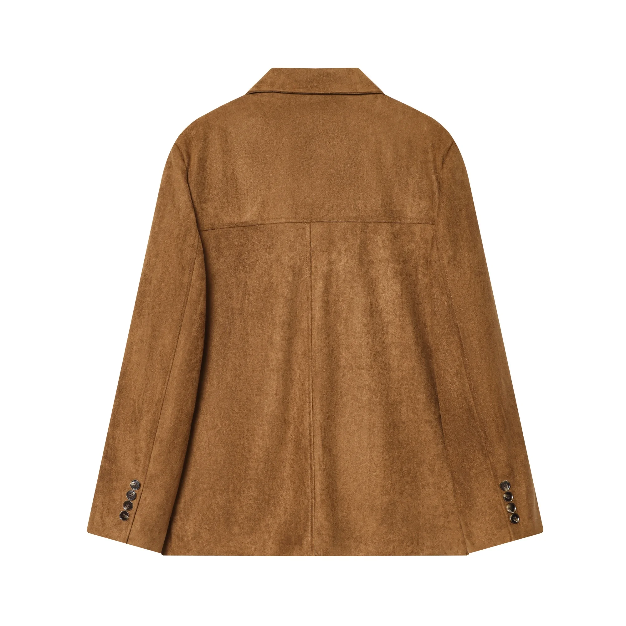 Women Vintage Suede Solid Blazer Jacket Spring Autumn Outerwears Long Sleeve Blazer Slim Coat Old Money Casual Jackets Streetwea