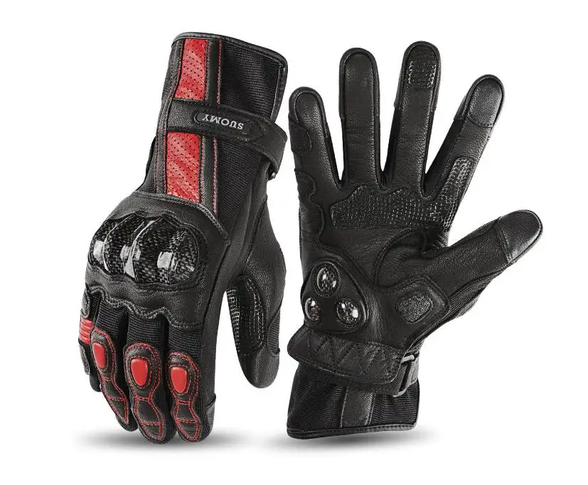 

Suomy Women Pink Goatskin Motorcycle Gloves Lady Long Full Finger Scooter Electric Bike Glove Cycling Racing Motocross Luvas