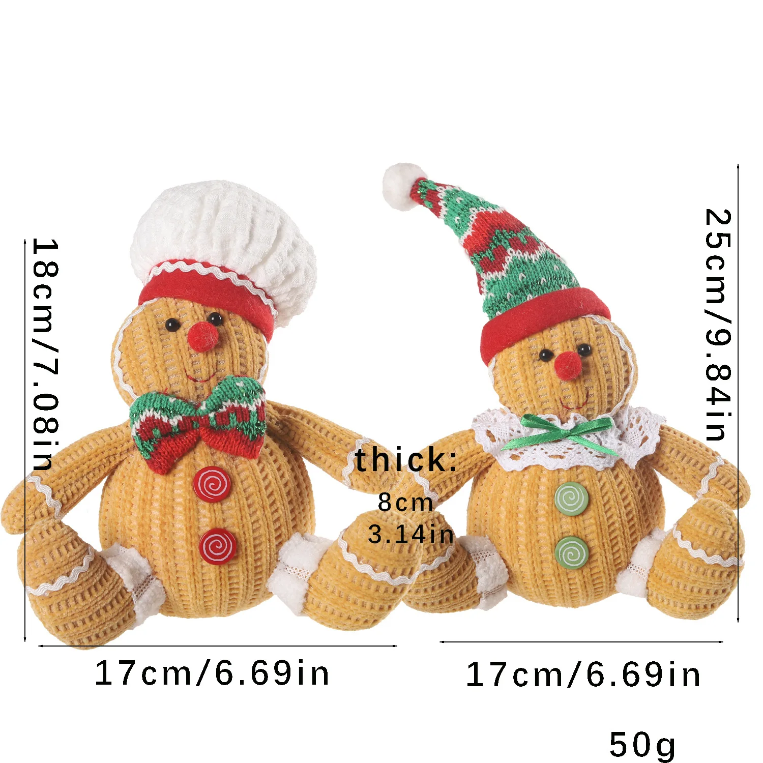 Christmas Gingerbread Doll Sitting Posture Cartoon Chef Hat Biscuit Man Pendant Merry Christmas Decor for Home Xmas Ornaments
