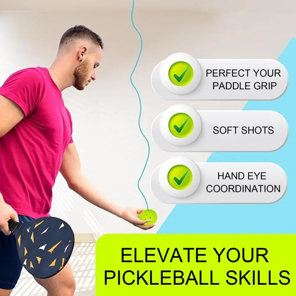 Pickleball Trainer Continuous Pickleball Rebounder with String Self Practice Tennis Training Tool for All Ages And Skill Levels
